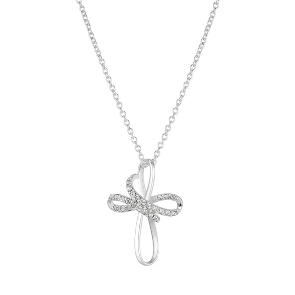 Believe By Brilliance Jewelry - Brilliance Crystal Twist Cross Necklace